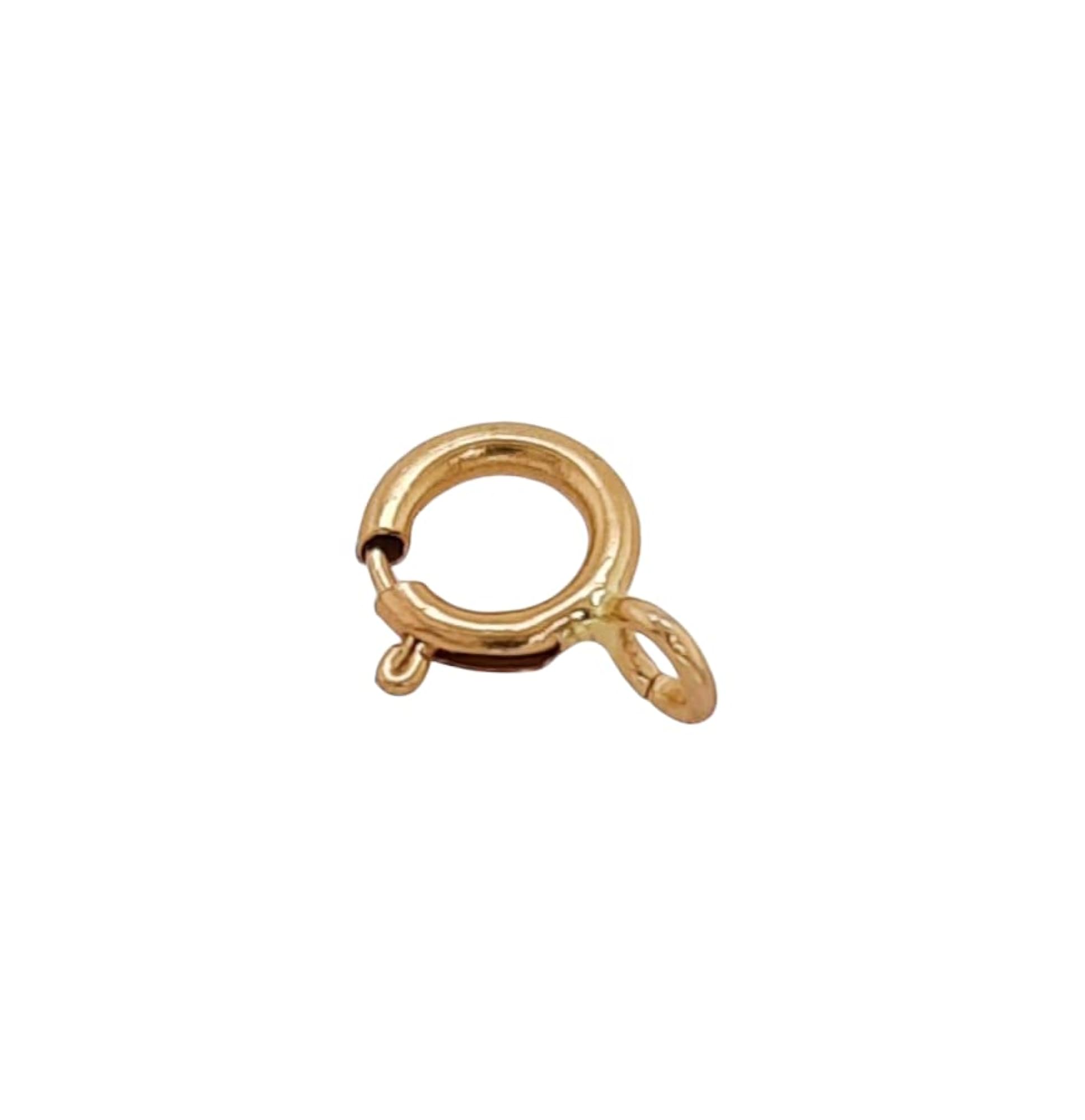 14K Solid Yellow Gold Spring Ring Clasp Open Ring